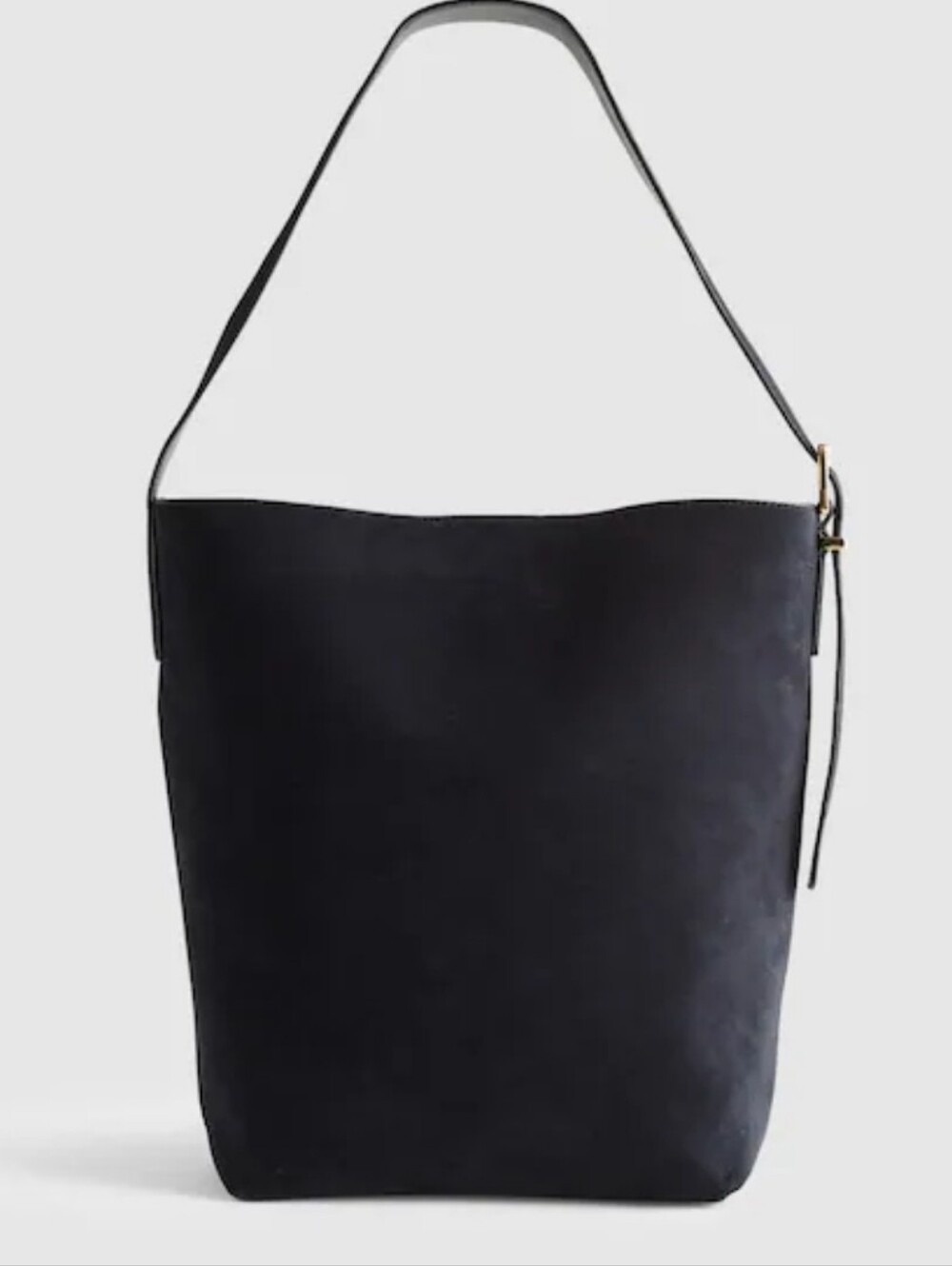 Madewell The Essential Black  Suede Everyday Bucket Tote Nwt - Picture 2 of 11